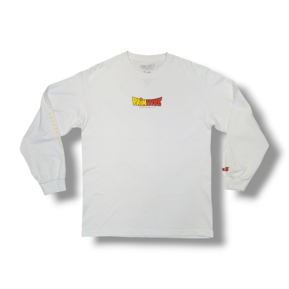 Primitive Dragon Ball Z White Long Sleeve Crew Neck T-Shirt Men's L